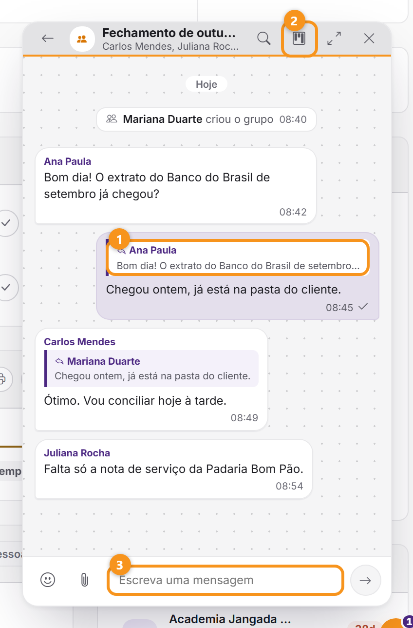 O botão Transformar em demanda, no alto da conversa.