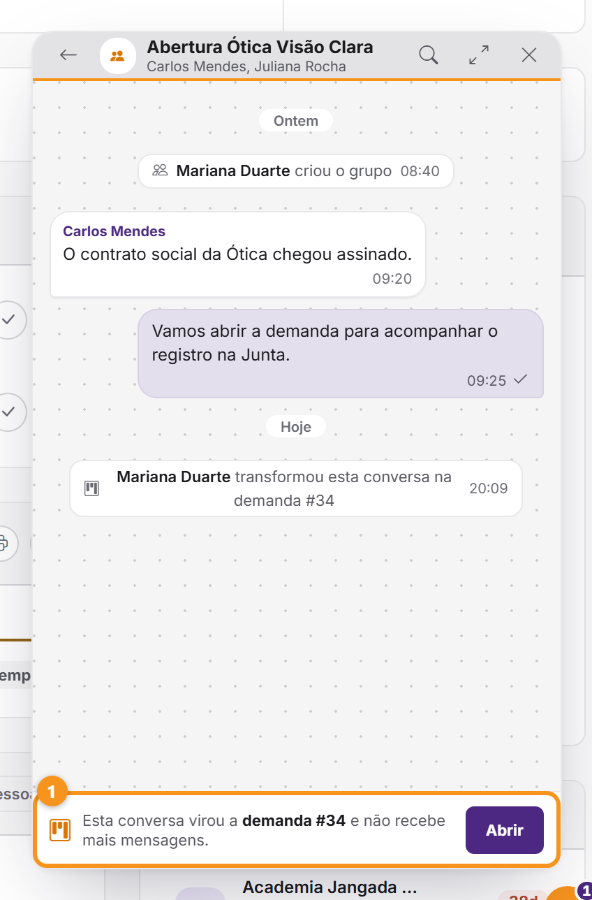 A conversa que virou demanda, só para leitura.